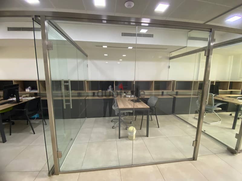 (N. H. ) Furnished&equipped 190m2 office for rent in Dikwene/Sin El Fi 8