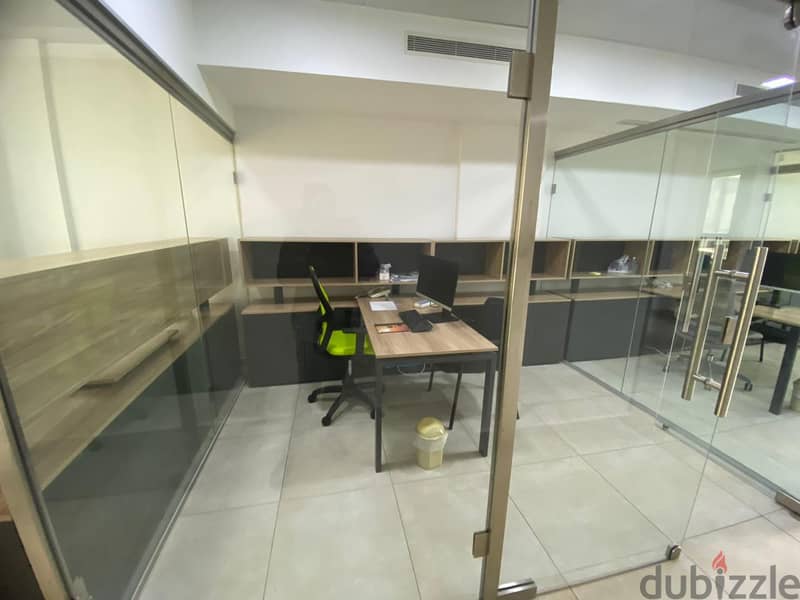 (N. H. ) Furnished&equipped 190m2 office for rent in Dikwene/Sin El Fi 11