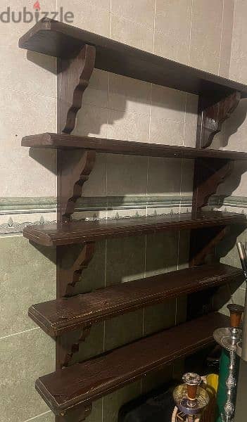 real wooden shelf