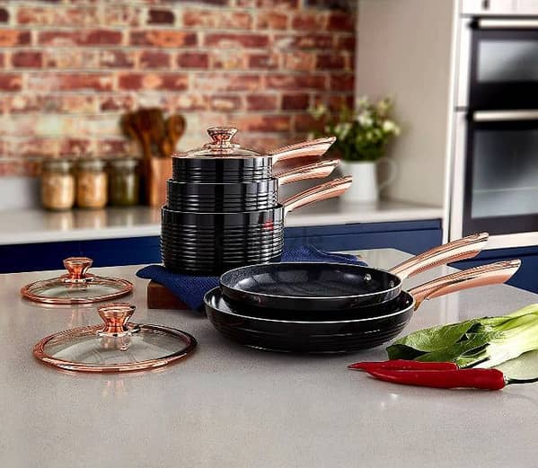 Venus Collection Bklyn Steel Co Red 16 Piece Nonstick Cookware