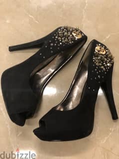 high heel shoes; size 37, black