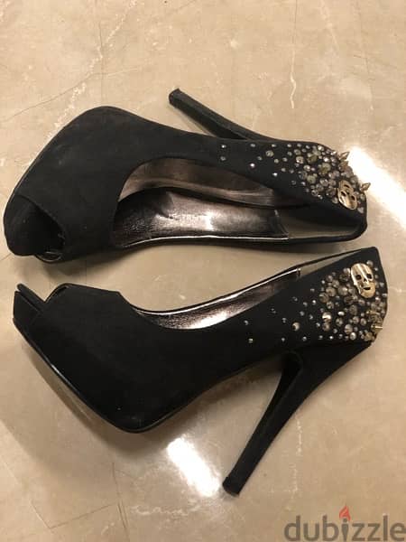 high heel shoes; size 37, black 4