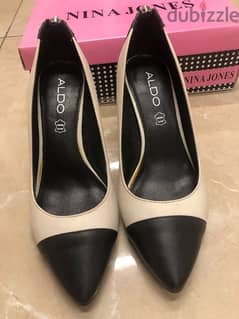 small heel shoes ; size 37, classy black and white, ALDO BRAND