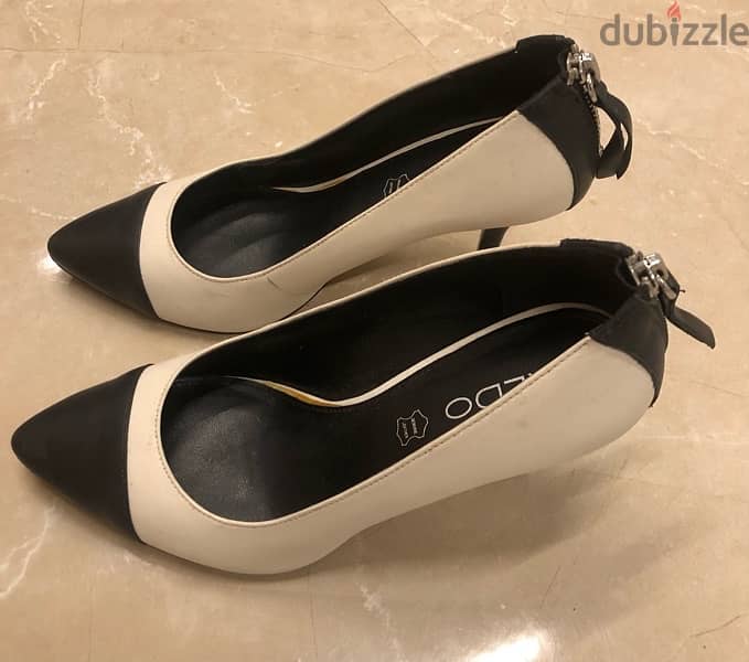 small heel shoes ; size 37, classy black and white, ALDO BRAND 3