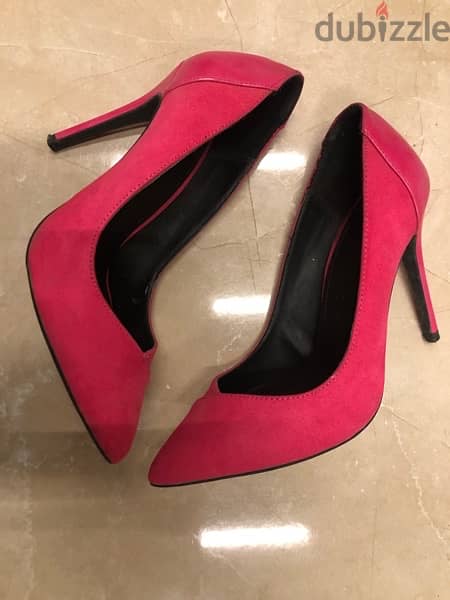 shoes for women, high heel, bershka, fushia color, ; size 37 1