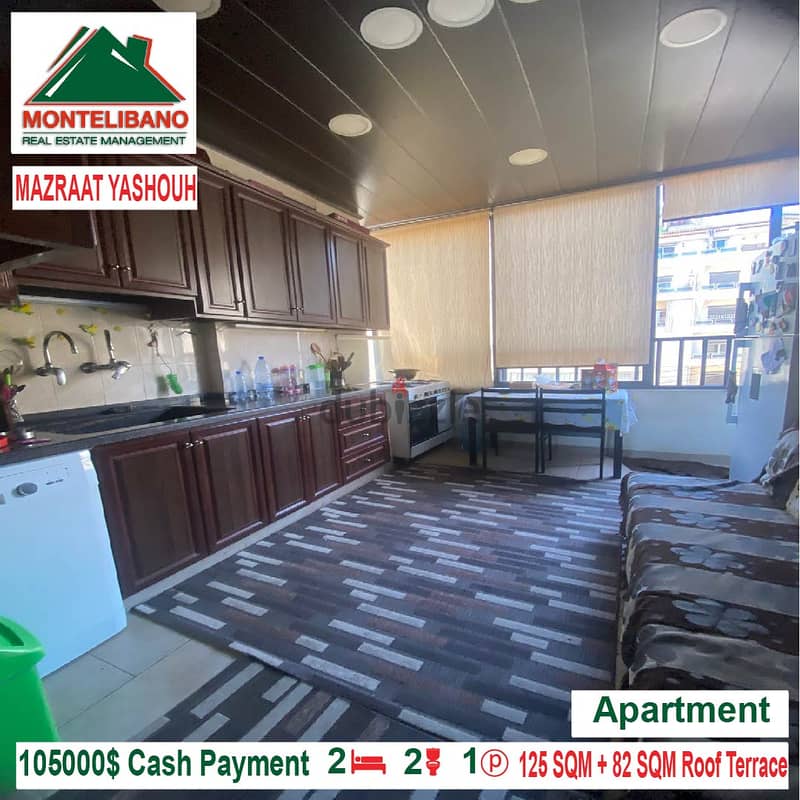 100,000$ Cash Payment!! Apartment for sale in Mazraat Yashouh!! 2