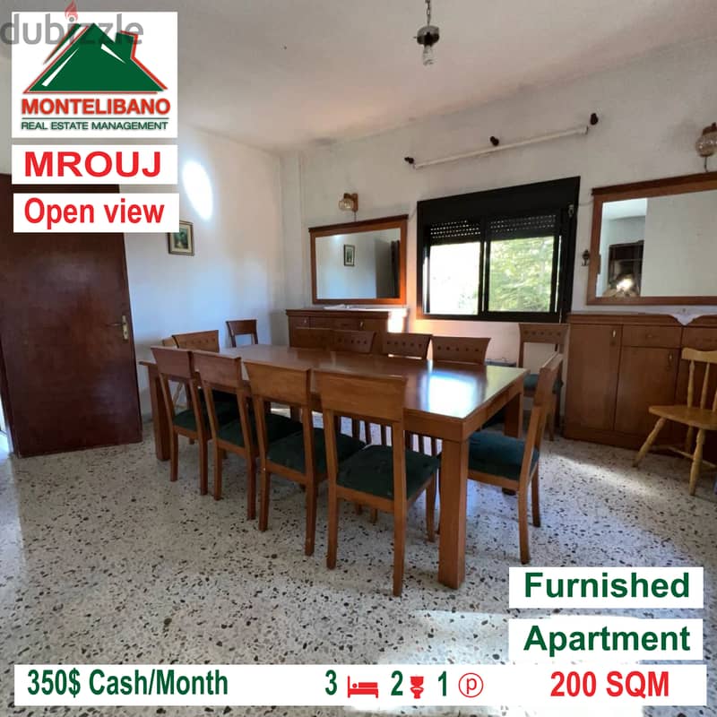 Furnished and open view apartment for rent in MROUJ!!!! 1