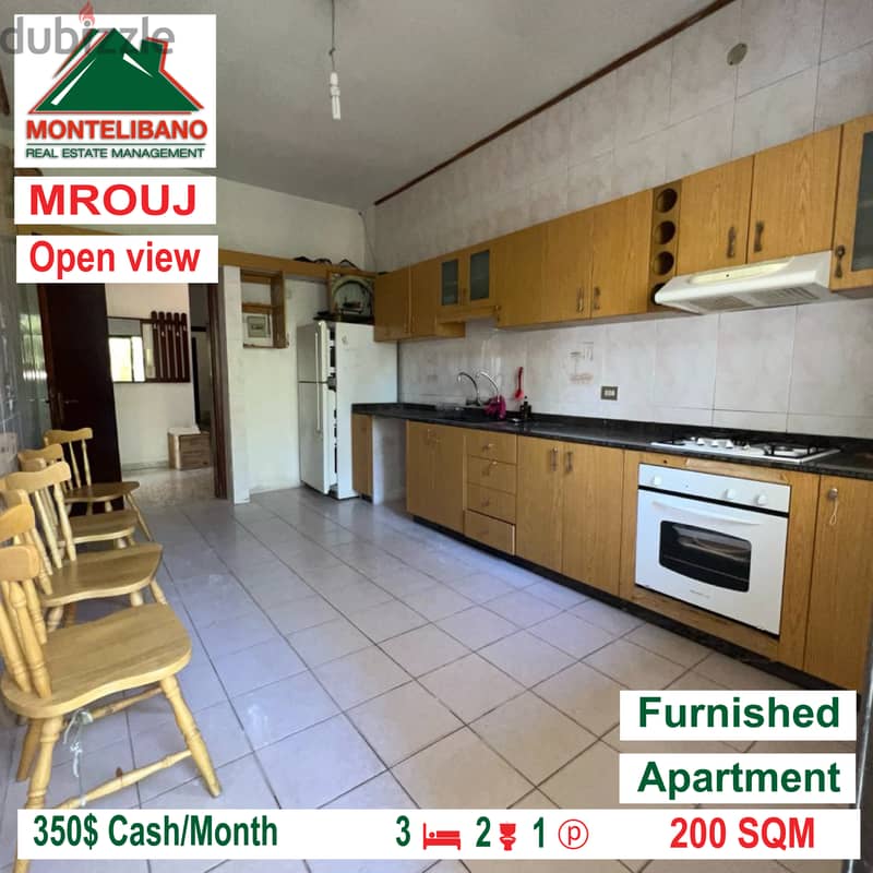 Furnished and open view apartment for rent in MROUJ!!!! 2