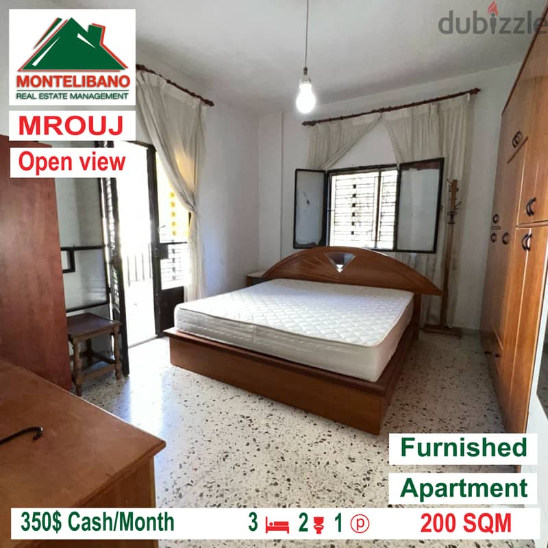 Furnished and open view apartment for rent in MROUJ!!!! 3