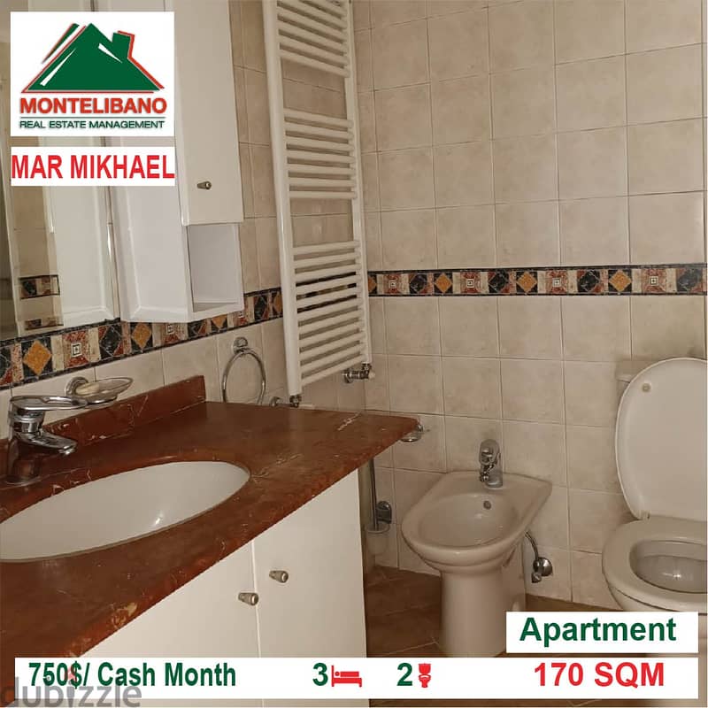 750$/Cash Month!! Apartment for rent in Mar Mikhael!! 4