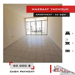Apartment 50 000 $ for sale in mazraat yachouh 55 SQM  REF#AG20122