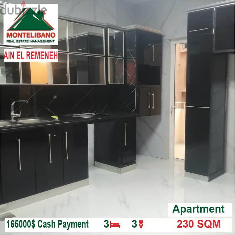 165000$ Cash Payment!! Apartment for sale in Ain El Remeneh!! 2