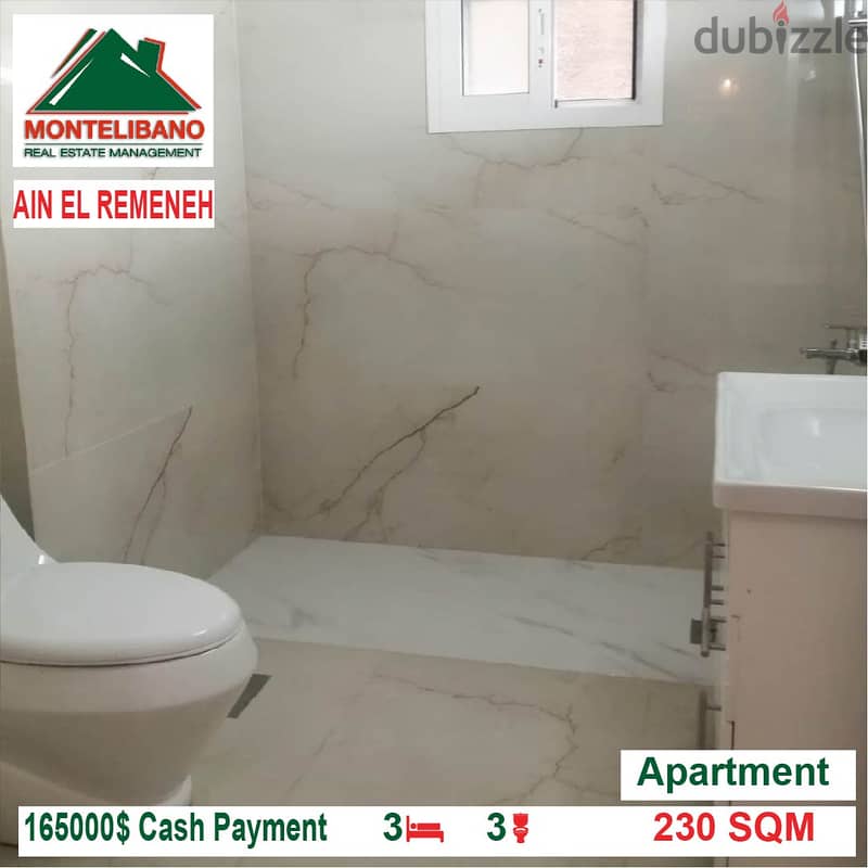 165000$ Cash Payment!! Apartment for sale in Ain El Remeneh!! 3