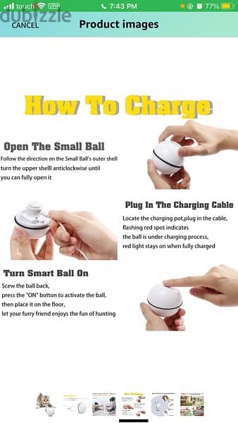 YOFUN Smart Toy -360 Degree Self Rotating Ball, USB Rechargeable 3