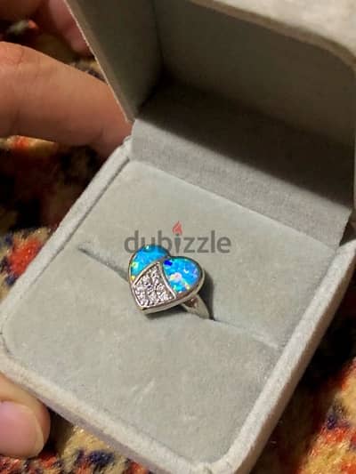 Australian opal and silver  925 ring خاتم اوبال استرالي و فضه 925