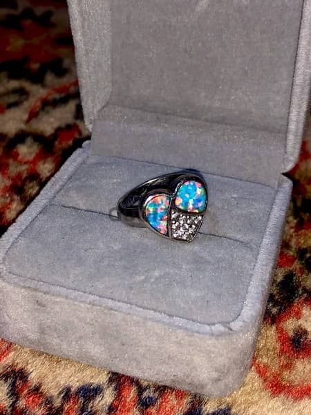 Australian opal and silver  925 ring خاتم اوبال استرالي و فضه 925 4