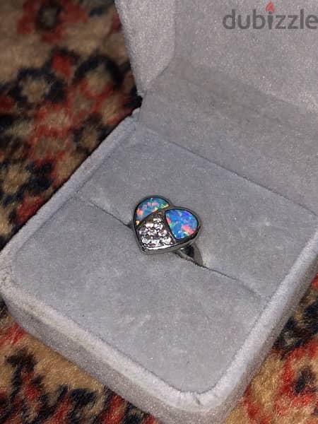 Australian opal and silver  925 ring خاتم اوبال استرالي و فضه 925 7