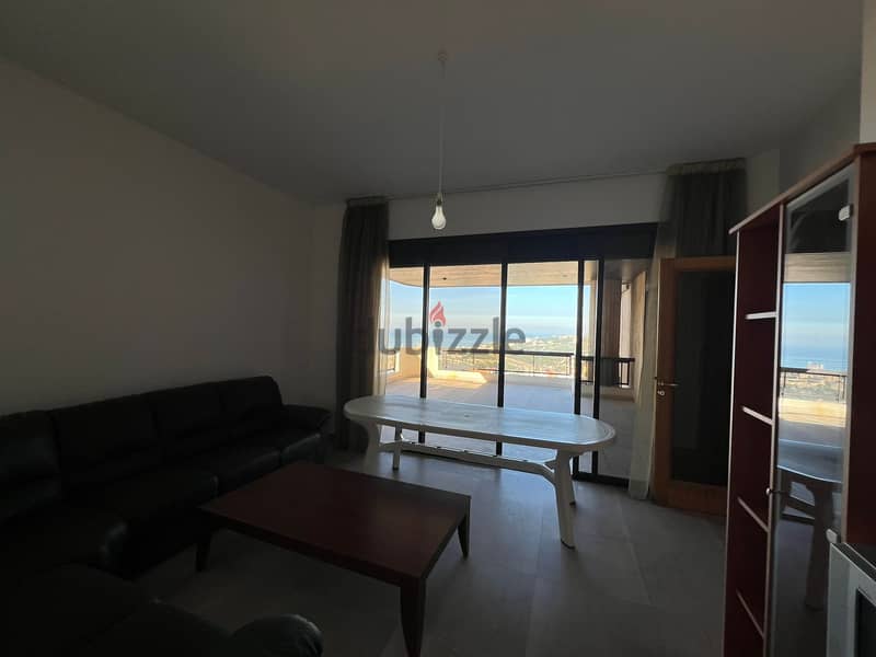 L13949-Apartment for Rent In Kfarhebeib With A Panoramic Seaview 3