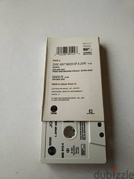 Vintage tape Jon Bon Jovi single - Not Negotiable 1