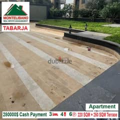 280,000$ Cash Payment!! Apartment for sale in Tabarja!! 0