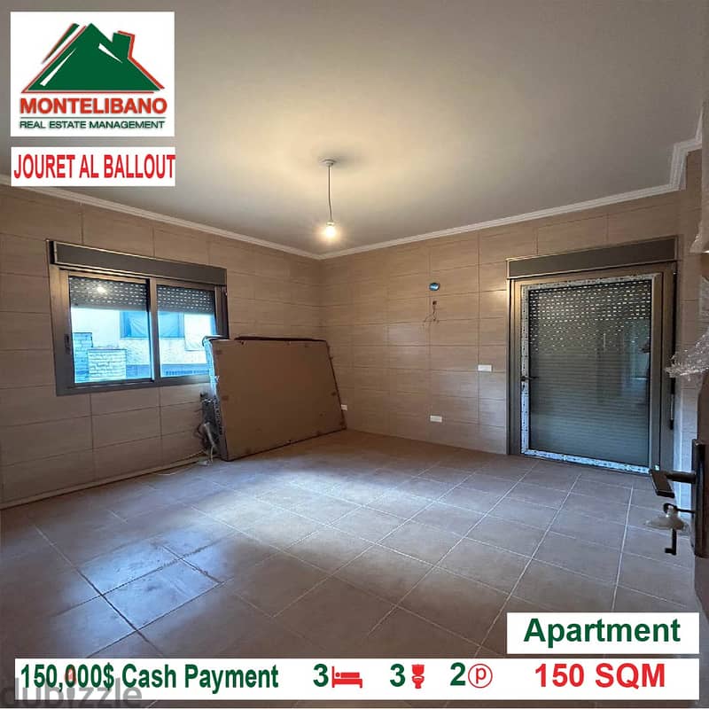 150,000$ Cash Payment!! Apartment for sale in Jouret Al Ballout!! 2