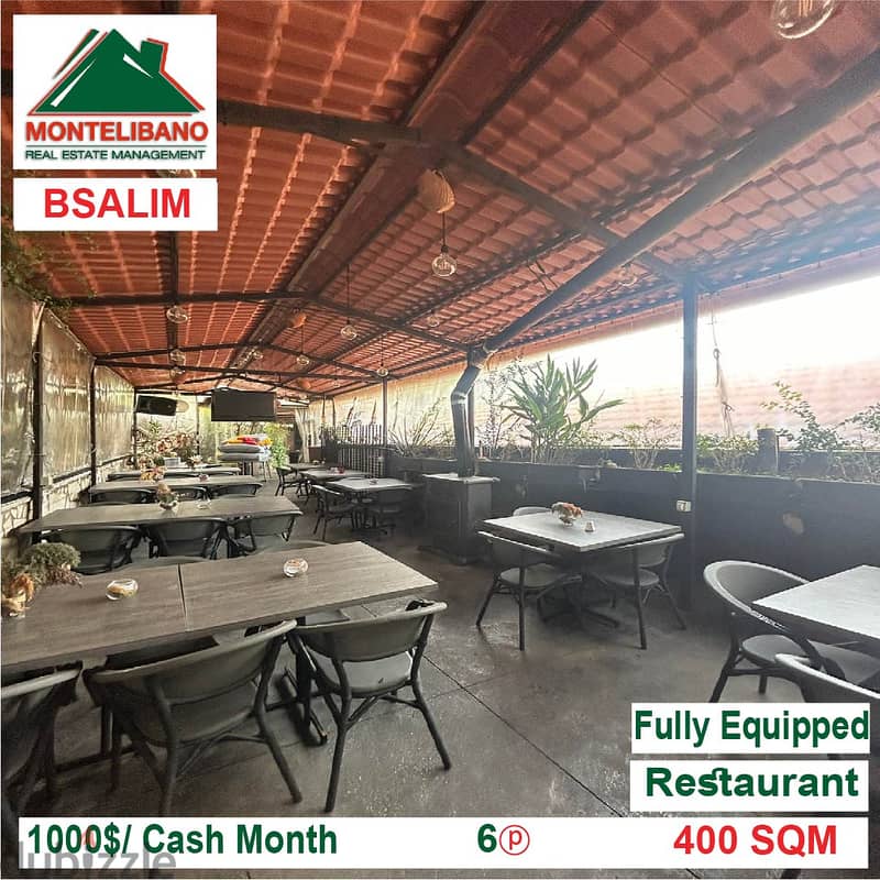1000$/Cash Month!! Restaurant for rent in Bsalim!! 1