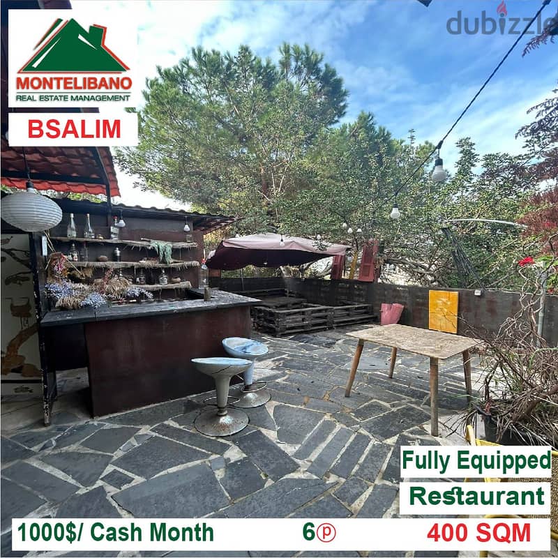 1000$/Cash Month!! Restaurant for rent in Bsalim!! 2