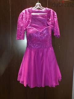 glitter dress fuchsia size 36