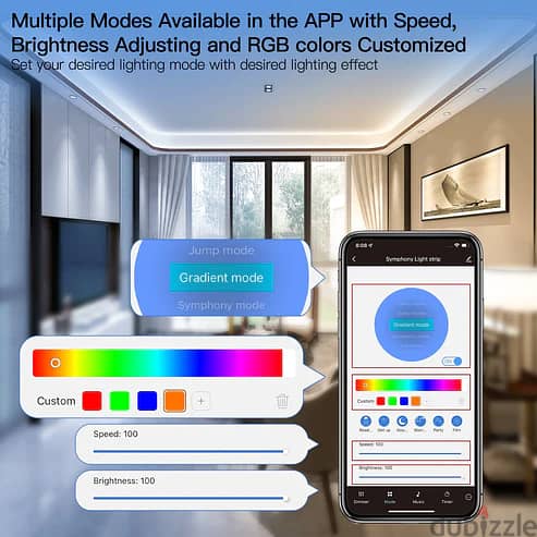 MOES WiFi Smart LED Light Strip RGBIC Strip Light 5050 Controller Part 4