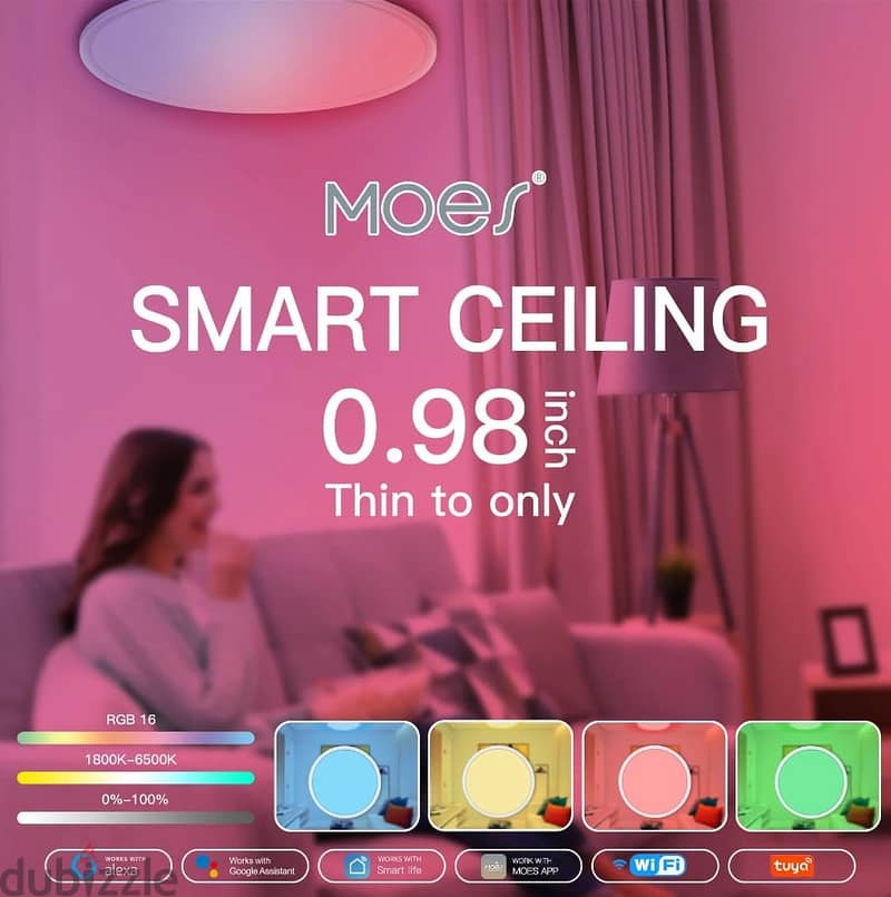 MOES Smart WIFI Ceiling Light Ultrathin Energy-saving RGB Dimmable Lig 0