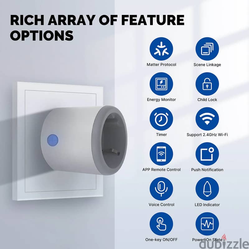 MOES Tuya Smart Plug with Power Monitoring Matter 1