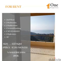 New apartment for RENT, in NAHER IBRAHIM/JBEIL, with a  mountain view.