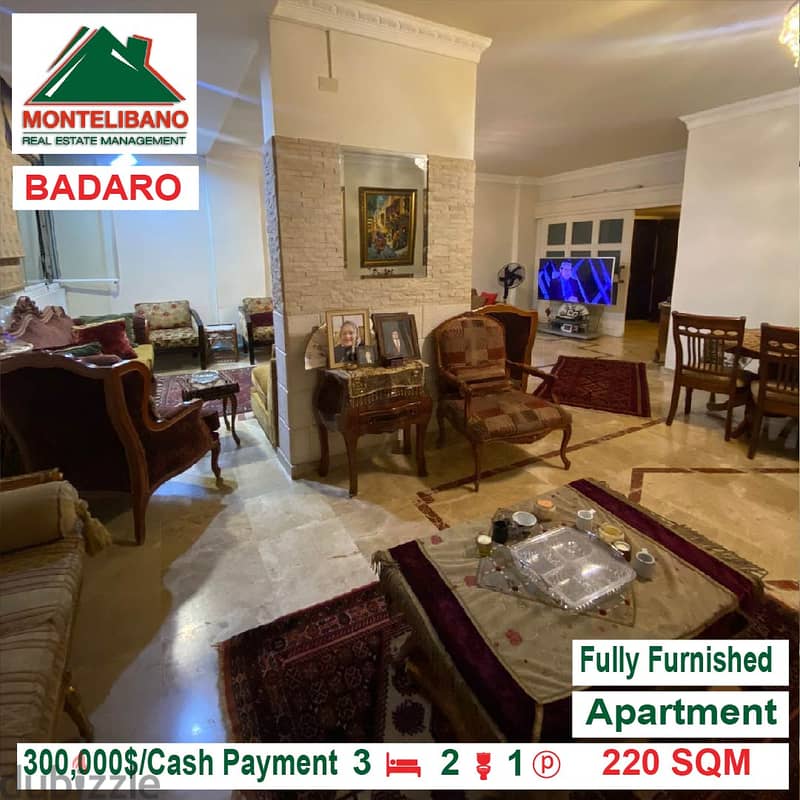 Fully Furnished apartment for sale located in badaro !! 300,000$!!! 1