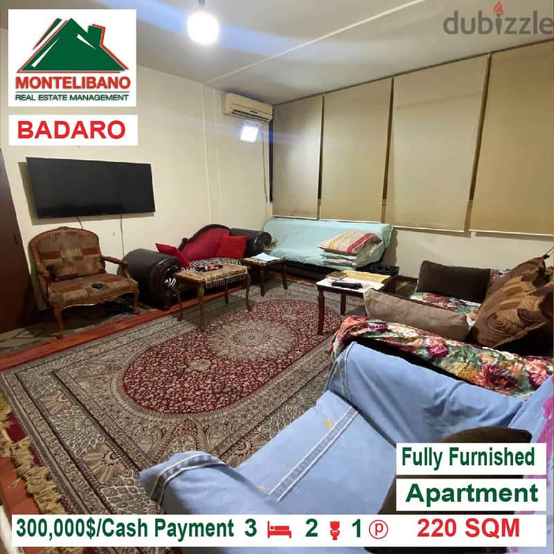 Fully Furnished apartment for sale located in badaro !! 300,000$!!! 3