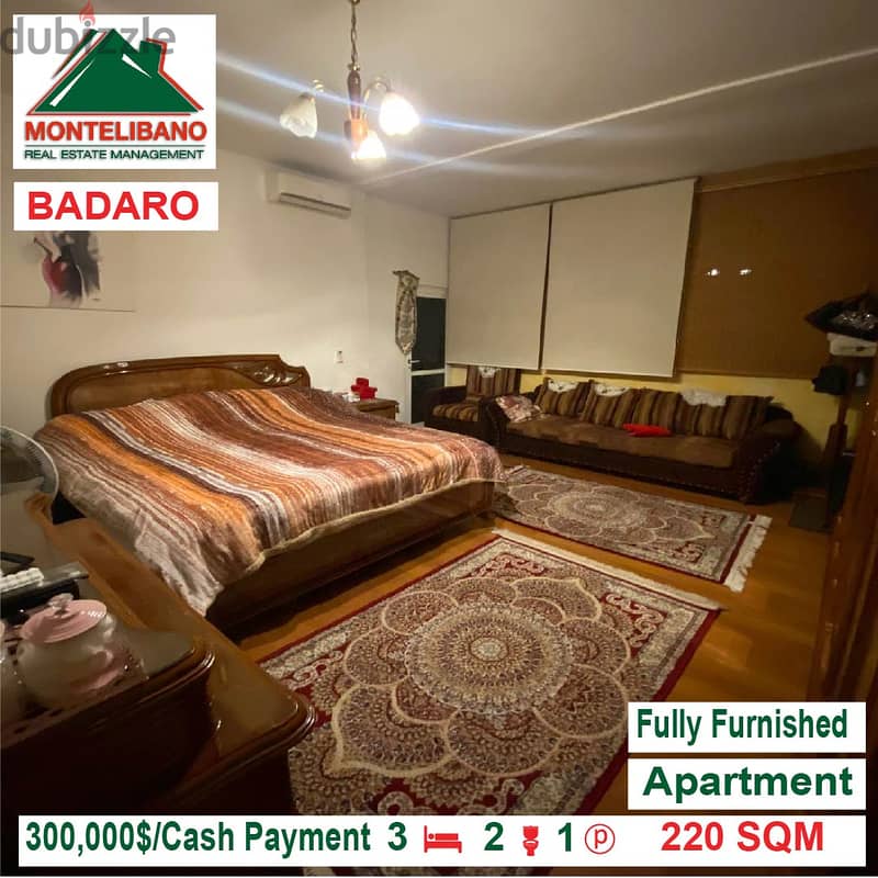 Fully Furnished apartment for sale located in badaro !! 300,000$!!! 5