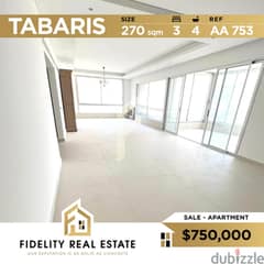 Apartment for sale in Achrafieh Tabaris AA753