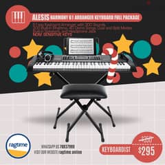 Alesis Harmony 61 Pro 61-Key Portable Arranger Keyboard full package