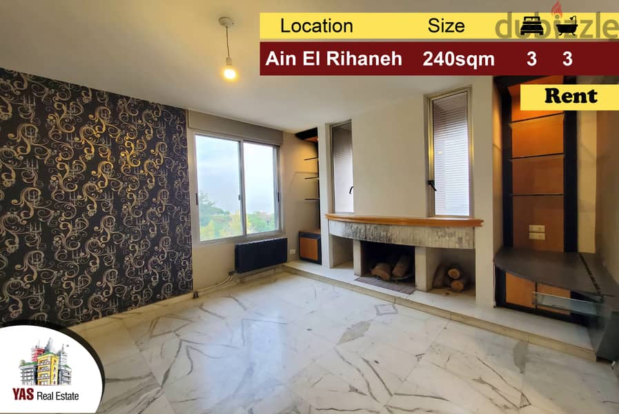 Ain El Rihaneh/Jeita 240m2 | Rent | High-End | Panoramic View | TO| 0