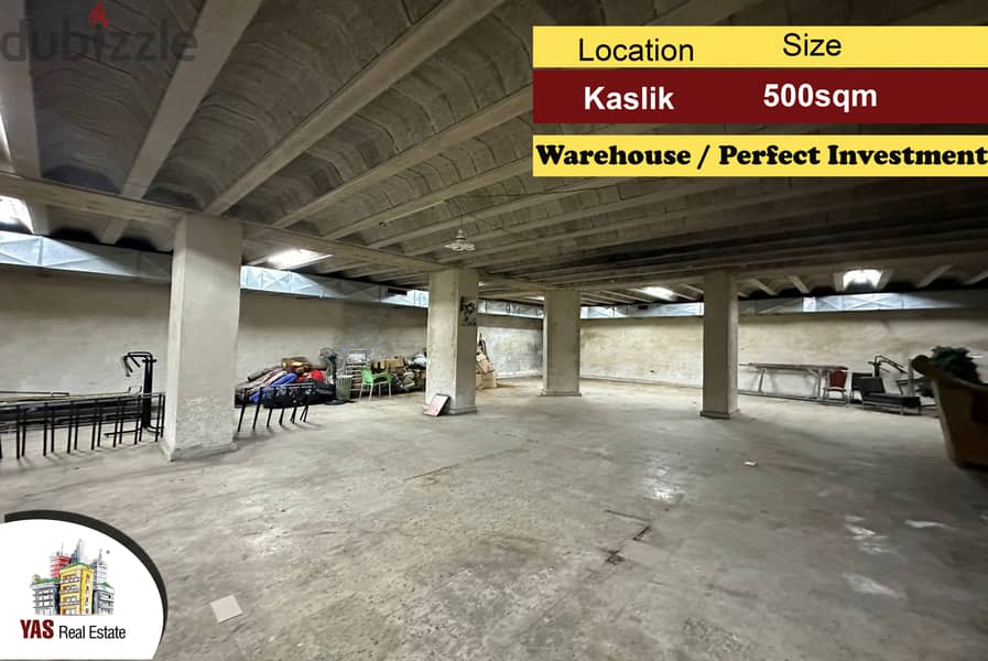 Kaslik 500m2 | Depot | Perfect Investment | Spacious Warehouse |KA | 0