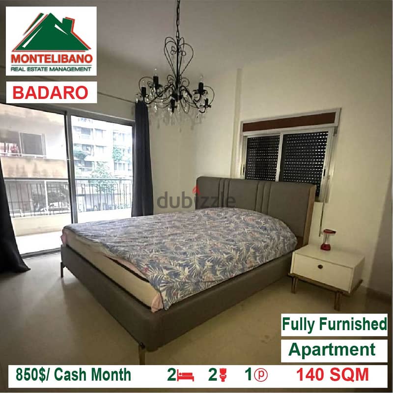 850$/Cash Month!! Apartment for rent in Badaro!! 1