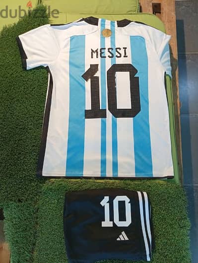 Messi Argentina 3 Stars Football Shirt & Short(Made in Thailand)