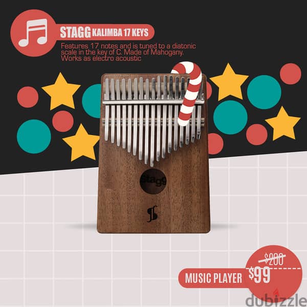 Stagg 17-Key Mahogany Kalimba