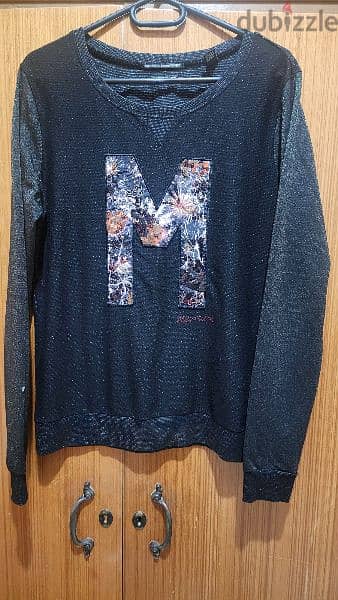 Maison Scotch pull lamé top medium بلوزة