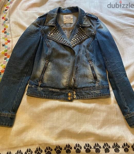 Zara studded outlet denim jacket