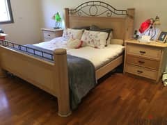 Full King Bedroom Bed Set Oak Color