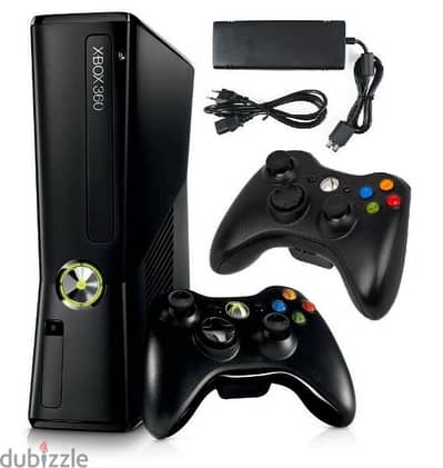 Xbox 360 M3adale with 2 joysticks + DVD games fifa -nba and. . .