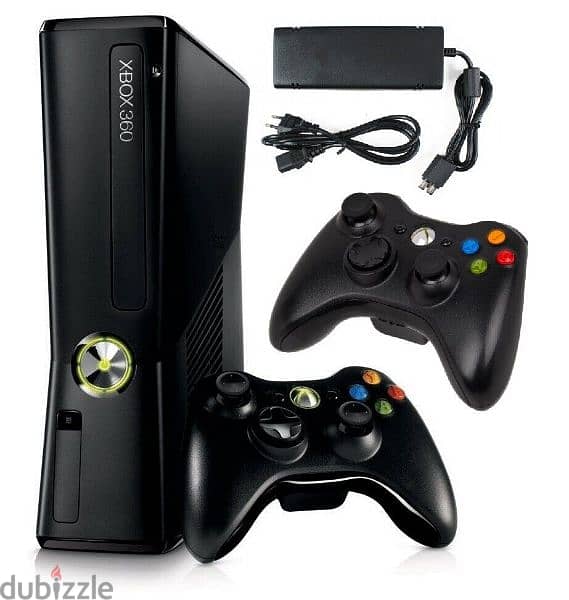 Xbox 360 M3adale with 2 joysticks + DVD games fifa -nba and. . . 0