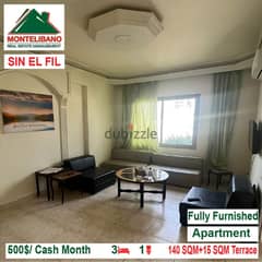 500$/Cash Month!! Apartment for rent in Sin El Fil!!