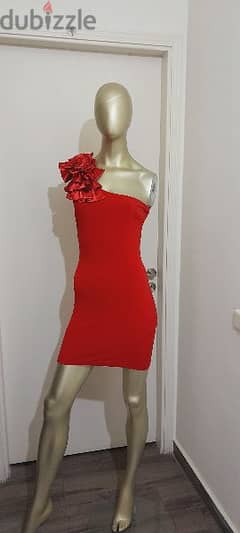 Fervente one Shoulder Red dress