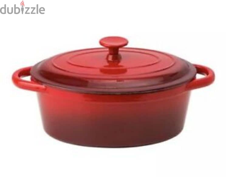 Smith & Nobel Traditions 4L Cast Iron Oval Casserole Pot Red(discount) 2